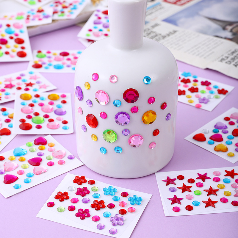Phone Cases Diy - Autocollants en acrylique colorés effet diamant,