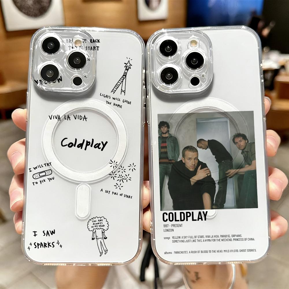 Phone Cases Clear - Coque de téléphone magnétique transparente C-Coldplay