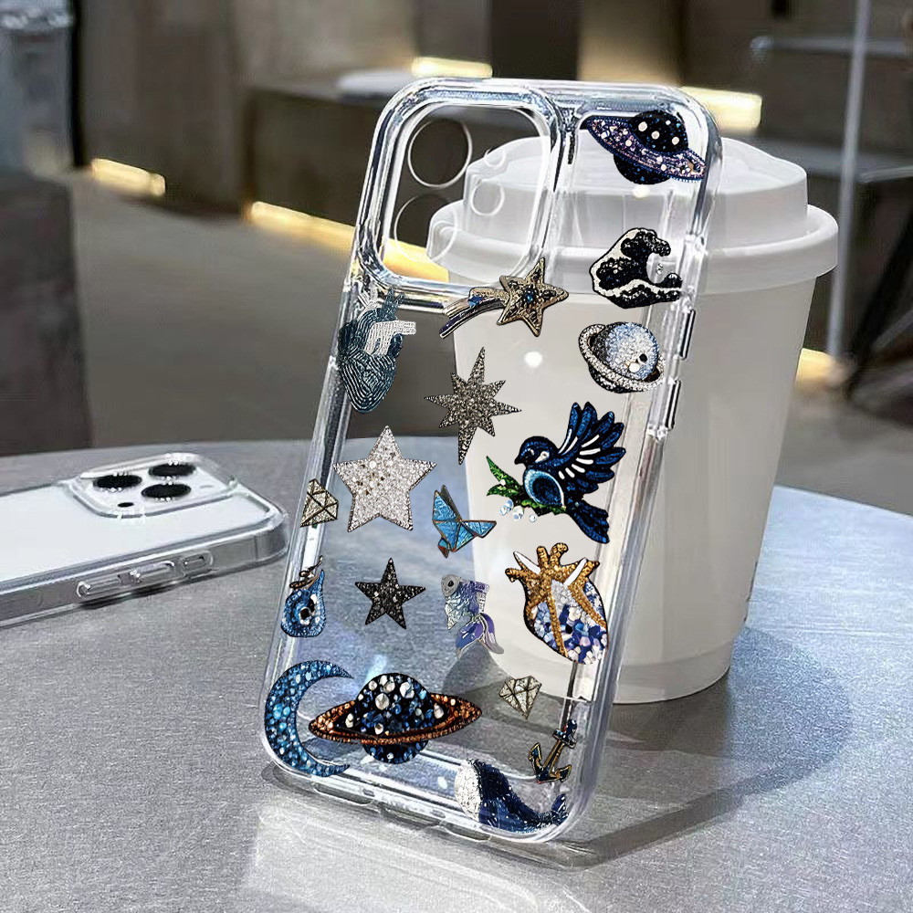 Phone Cases A14 Samsung - Étui transparent de luxe rétro pour